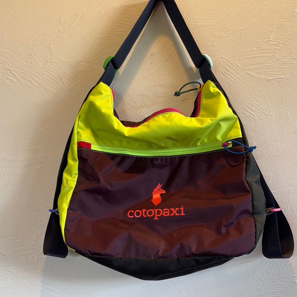 Cotopaxi Yellow and Maroon Del Dia Taal Messenger Bag Durable Outdoor Essential